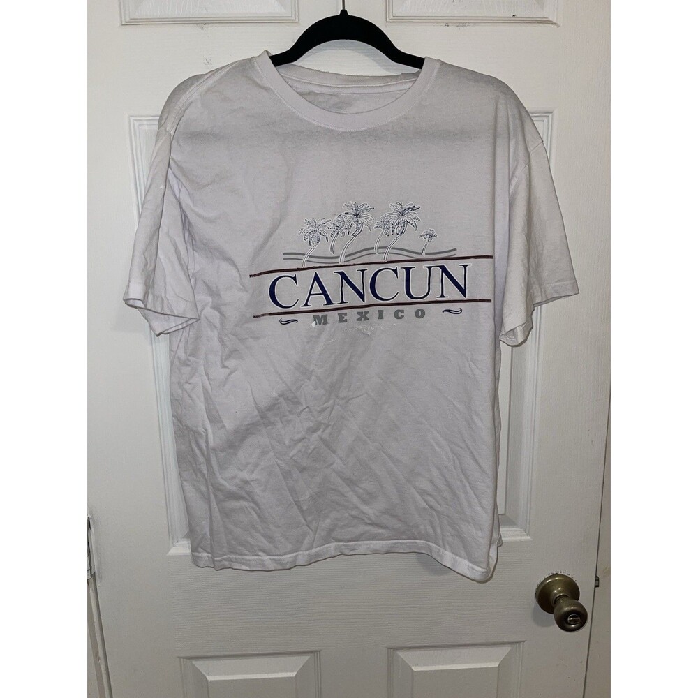 Yazbek Cancun Mexico Graphic T-Shirt Mens XL White Heavy Weight Cotton